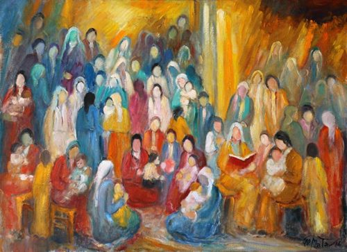 Lebanon art painting - Meeting - Rencontre