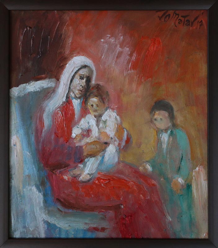 Family oil painting