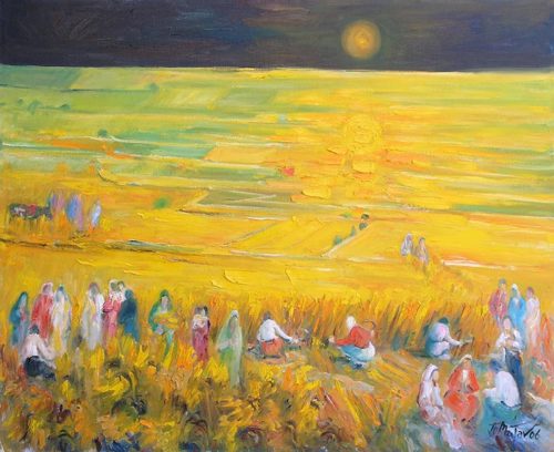 Crépuscule et moisson - Twilight and Harvest - Art print on canvas