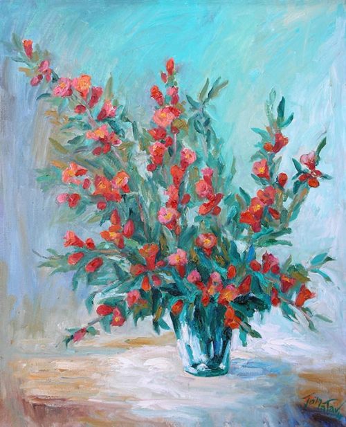 Fleurs de Grenadiers - Pomegranate Bloom - Art print on Canvas