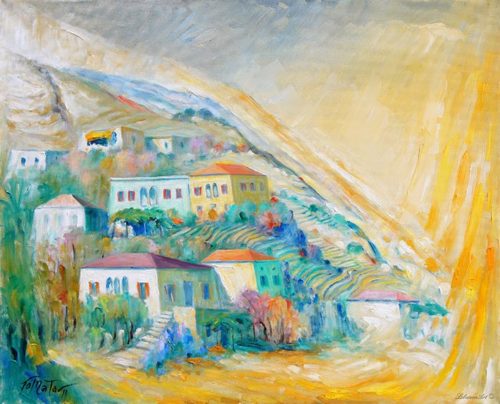 Ciel Jaune - Yellow Sky, Lebanon art painting