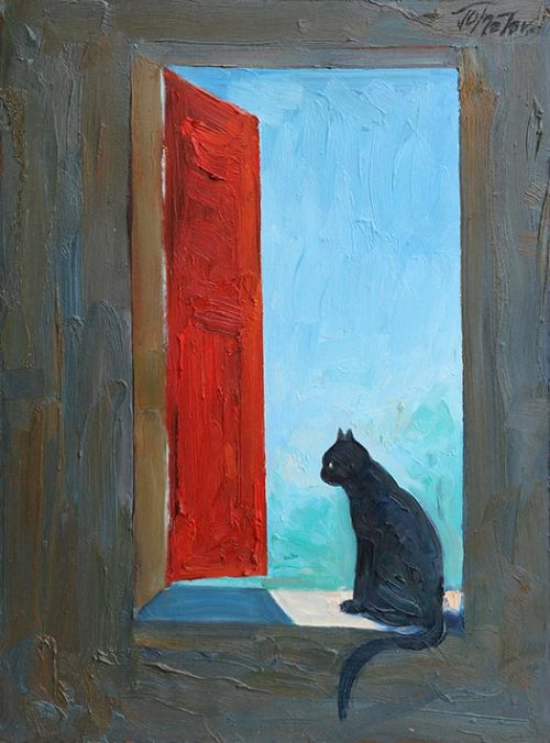 The black cat painting