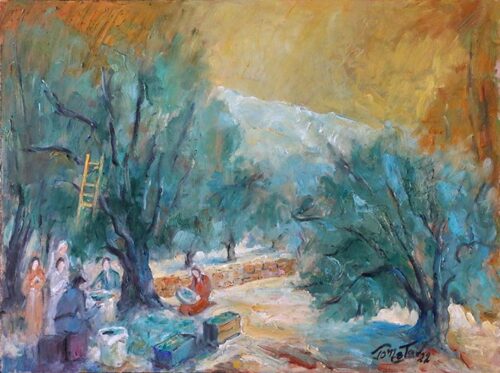 Painting Olive trees - Oliviers